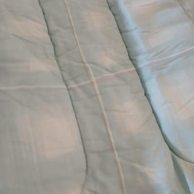 Queen Reversible Comforters – Light Blue Satin & Quilted Set (2 Pieces)