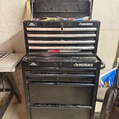 Sale Photo Thumbnail #27: ? Loaded Husky Tool Chest – 5-Drawer with Tools + Lock & Key ?
This solid Husky tool chest comes fully stocked with a wide variety of hand tools, hardware, and shop essentials—ready for your garage, workshop, or job site. Heavy-duty steel construction