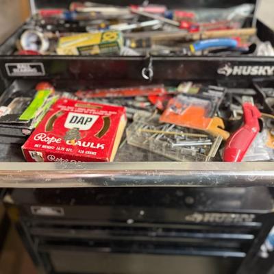 Sale Photo Thumbnail #31: ? Loaded Husky Tool Chest – 5-Drawer with Tools + Lock & Key ?
This solid Husky tool chest comes fully stocked with a wide variety of hand tools, hardware, and shop essentials—ready for your garage, workshop, or job site. Heavy-duty steel construction