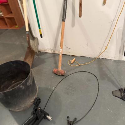 Sale Photo Thumbnail #35: Tidy up your yard or tackle your next landscaping project with this quality collection of long-handle garden tools. All tools are in good used condition and ready for immediate use.

Includes:

2 large garden rakes (one plastic leaf rake, one metal bow ra