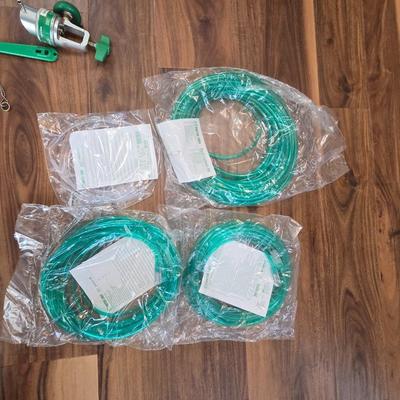 Precision Medical Oxygen Regulator & Tubing Lot – 0-4 LPM – With On/Off Key & Cannulas (New & Used)