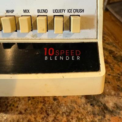 Sale Photo Thumbnail #56: Retro Osterizer 10-Speed Blender in creamy beige with a solid glass pitcher and all original buttons intact. Built like a tank and still runs great—perfect for smoothies, milkshakes, or a nostalgic countertop display!

Features:

10 speed settings: chop