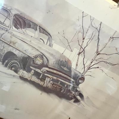 Lot 194 Antique Car print