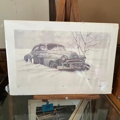Lot 194 Antique Car print