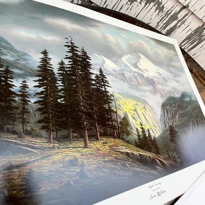 Lot 203 Mountain scene prints