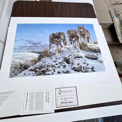 Lot 214 Wild life prints wolves