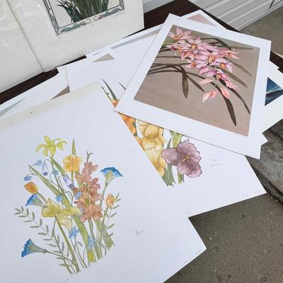 Lot 226 Assortment of flower prints