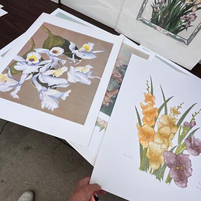 Lot 226 Assortment of flower prints