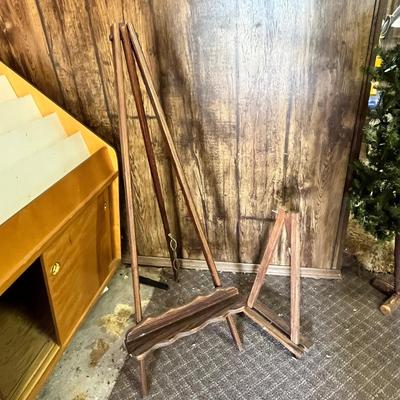 Lot 240 2 wood table top easelss