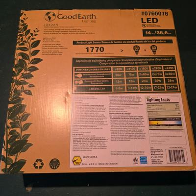 LOT 181B: NIB Good Earth Lighting One 14"LED Light #0760078, Untested