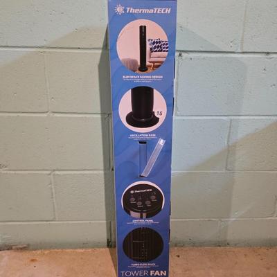 LOT 182B: NIB ThermaTech 31" Tower Fan, With Remote Control, Model TT-31TFRC-BLK, Not Tested