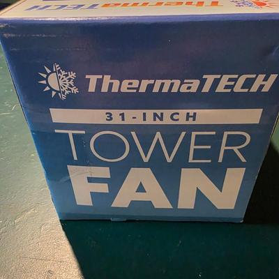 LOT 182B: NIB ThermaTech 31" Tower Fan, With Remote Control, Model TT-31TFRC-BLK, Not Tested