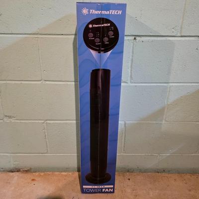 LOT 182B: NIB ThermaTech 31" Tower Fan, With Remote Control, Model TT-31TFRC-BLK, Not Tested