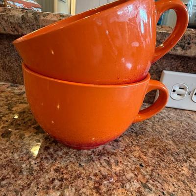 Sale Photo Thumbnail #80: Bright and bold oversized stoneware mugs by Bruntmor—great for soups, chili, or latte lovers. Microwave, oven, and dishwasher safe.