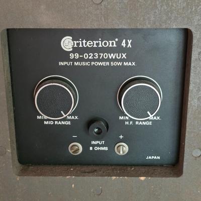 LOT 183B: Vintage Criterion 4X Speakers, 50 Watt-12" Sub Woofers, Model 99-02370 WUX, 2 Untested Speakers