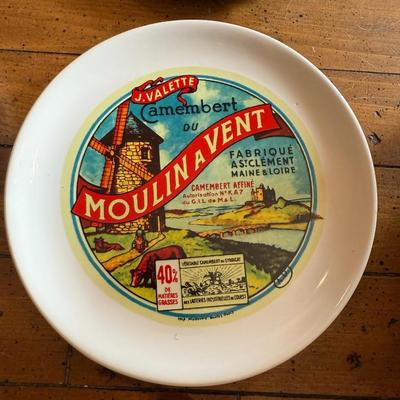 Sale Photo Thumbnail #89: Charming vintage-style appetizer or dessert plates featuring colorful French Camembert cheese label art. Ideal for entertaining, charcuterie boards, or farmhouse décor.