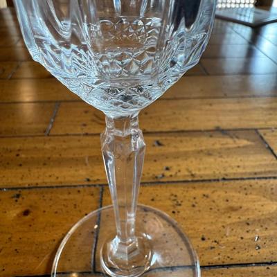 Sale Photo Thumbnail #128: Traditional crystal flutes with cut glass stems and bases—elegant for toasts, weddings, or special occasions.