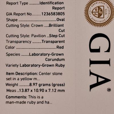 GIA CERTIFIED Lab Grown Ruby Ring