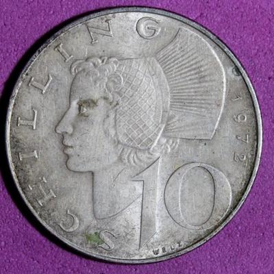 1972 Austria 10 Schilling Silver Coin