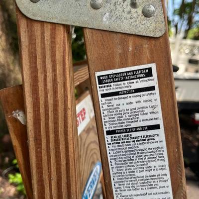 Wood Ladders Lot 6’ & Step Stool
