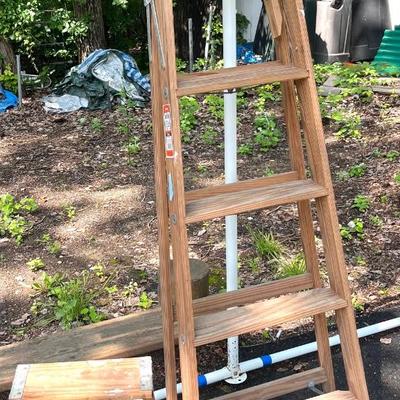 Wood Ladders Lot 6’ & Step Stool