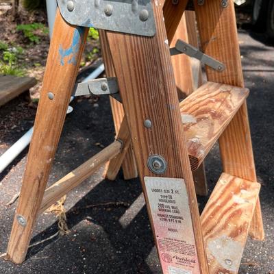 Wood Ladders Lot 6’ & Step Stool