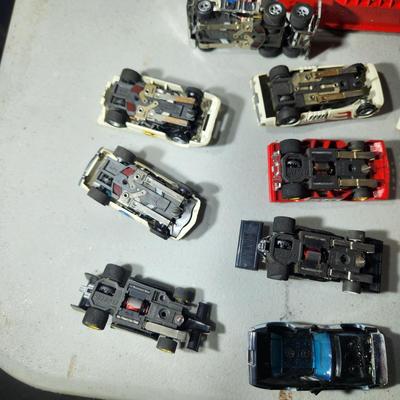 Large Lot of AFX Slot Cars and Trucks w 2 hard shell cases