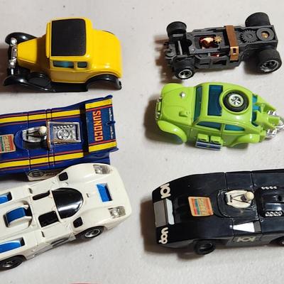 Large Lot of AFX Slot Cars and Trucks w 2 hard shell cases