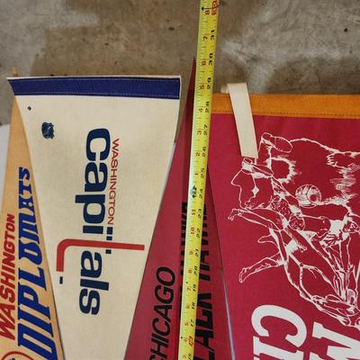 Lot of Vintage Pennants Baltimore Orioles Knicks Maryland Navy Washington Capitals Diplomats