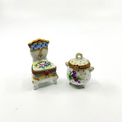 Sale Photo Thumbnail #390: Lid on pot does not sit correctly
pot: 1.75" Height, 1.5" Diameter
Chair: 2.25"Height, 1.25" Width