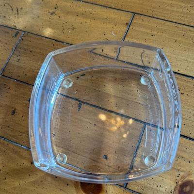 Sale Photo Thumbnail #164: Square glass ashtray etched with “IDLR” logo—heavy-duty and clean design. Great as a collector’s piece or industrial-style catchall.