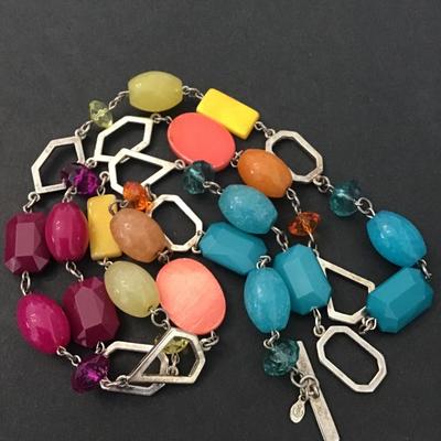 Premier design Multicolor glass long beaded necklace