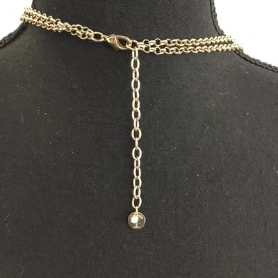 Very nice gold toned, vintage Talbots multi layered necklace