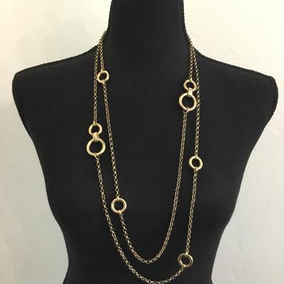 Very nice gold toned, vintage Talbots multi layered necklace