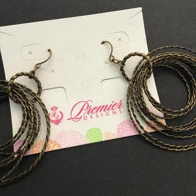 Vintage premier, design, antique bronze, toned statement earrings
