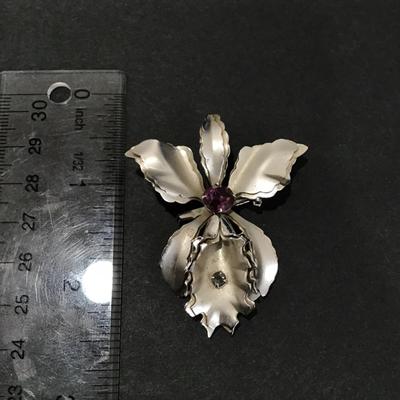 Vintage orchid brooch