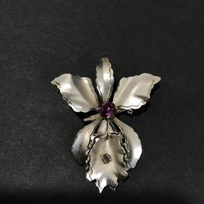 Vintage orchid brooch