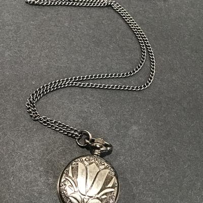 Vintage Miami gun metal gray toned pocket watch