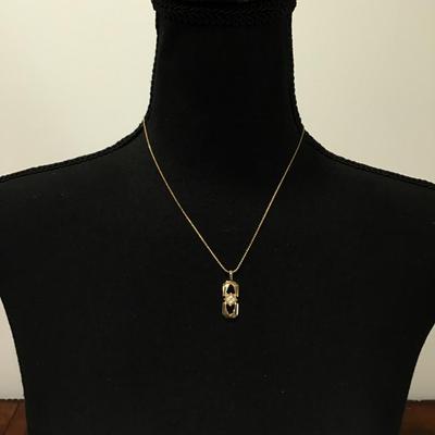 Beautiful, gold, toned, crystal rhinestone necklace