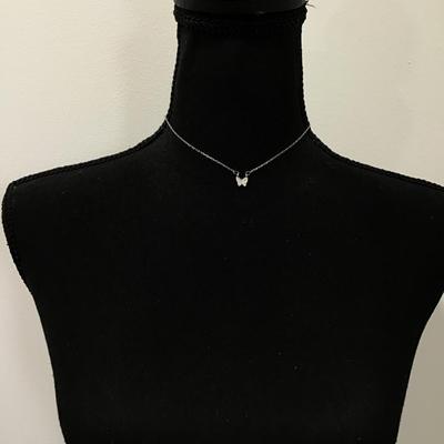 Cute dainty crystal butterfly necklace