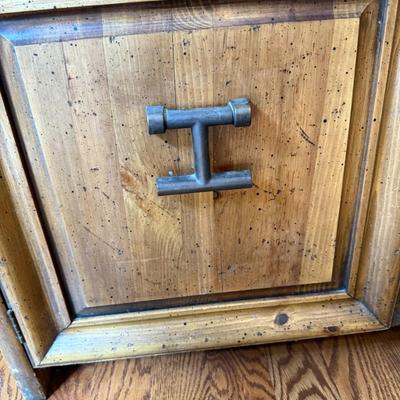 Sale Photo Thumbnail #214: Beautiful rustic display hutch with three glass doors and lower drawer storage. Sturdy and stylish.