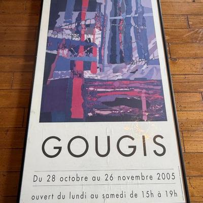 Sale Photo Thumbnail #233: Abstract art exhibit poster from Galerie Bouscayrol in Pau, France, dated 2005. Bold purple, blue, and red tones