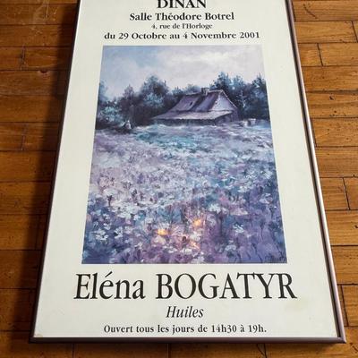 Sale Photo Thumbnail #236: Pastoral-themed poster from a 2001 exhibit in Dinan, France. Features a soft landscape oil painting.