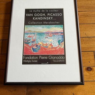Sale Photo Thumbnail #242: Smaller framed exhibit print from Fondation Pierre Gianadda. Features artwork from the Merzbacher Collection.