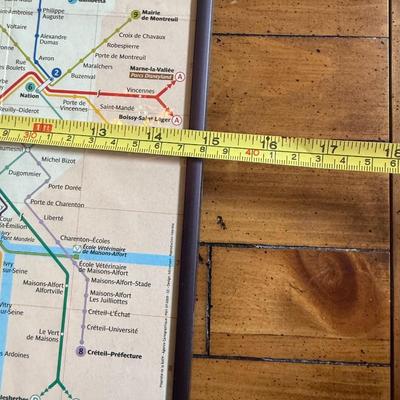 Sale Photo Thumbnail #273: Framed vintage Paris Métro map. Cleanly presented, great décor for Francophiles or travel-themed rooms.