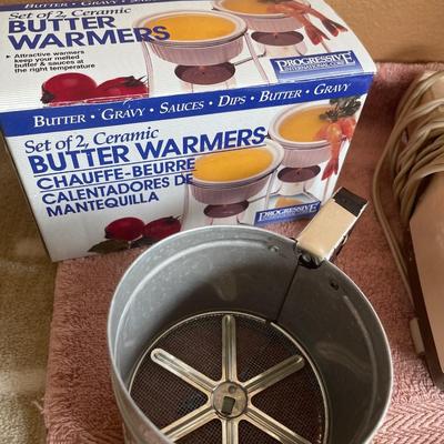 Butter warmers, sifter and more