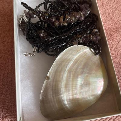 Shell and bead necklace