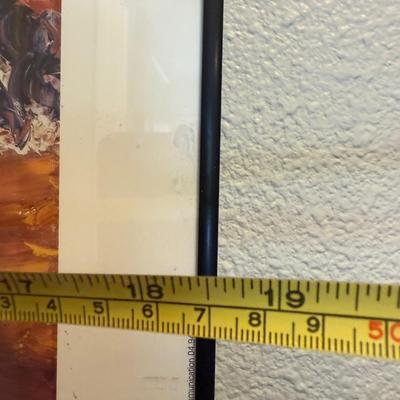 Sale Photo Thumbnail #288: Bright and energetic abstract landscape from a well-known French artist. Poster is mounted in a slim black frame.
