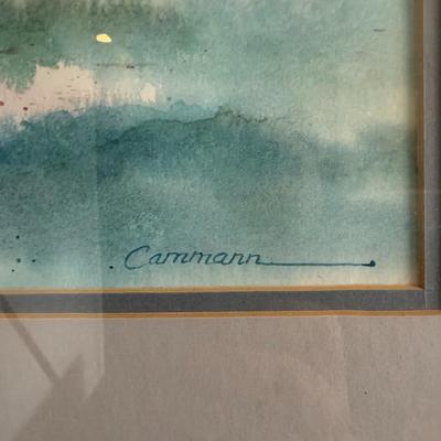 Sale Photo Thumbnail #316: Peaceful misty pine forest scene with soft pastel tones. Professionally matted and framed.