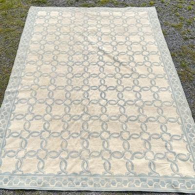 Sale Photo Thumbnail #565: Has few spots on rug and has been professionally cleaned.
Measurements:
9' 8" in width, 13' 8" in length